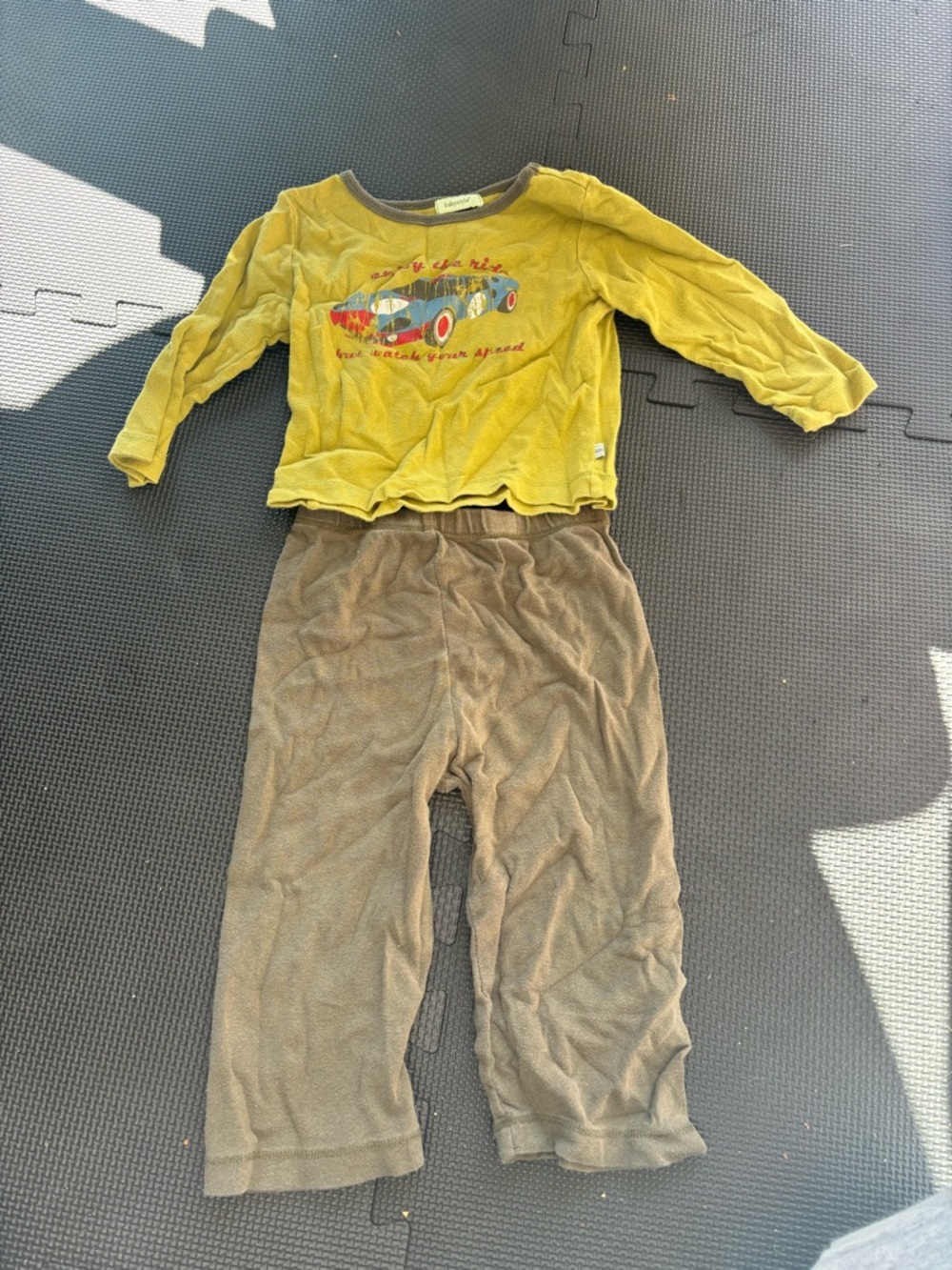 Kids Two-Piece Matching Set in Olive Green